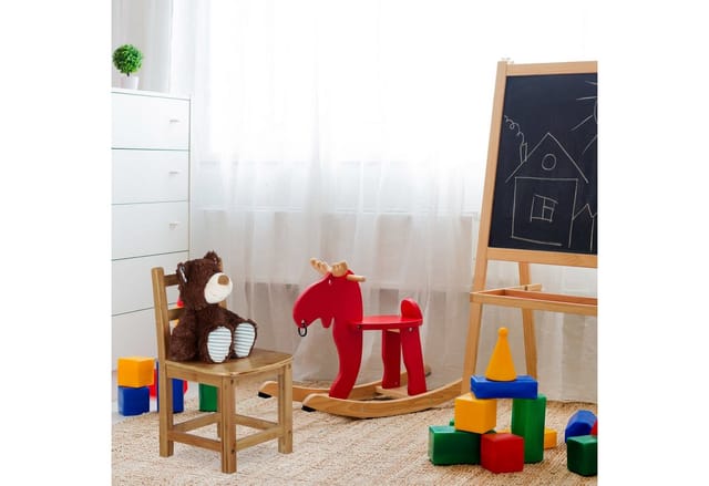 Relaxdays - Kinderstuhl rustico aus Bambus, Für Jungen und Mädchen, Kinderzimmer Stuhl, hbt: ca. 50 x 28,5 x 28 cm, natur