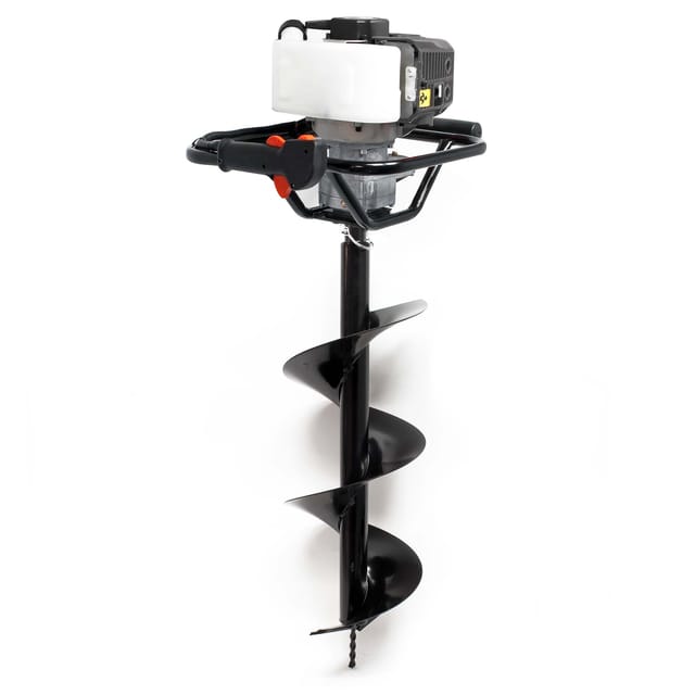 Wiltec Benzin Erdlochbohrer Set mit 250 mm Bohrer, 1,4 kW 1,9 PS 52ccm Pfahlbohrer Pflanzenbohrer