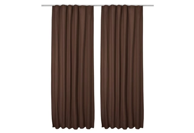 Beautissu - 2er Set Kräuselband Vorhang Amelie Luna thermo 140x245cm Braun