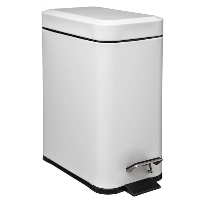 5five Simply Smart - Rechteckiger abfalleimer soft close edelstahl 5l weiß - 5five