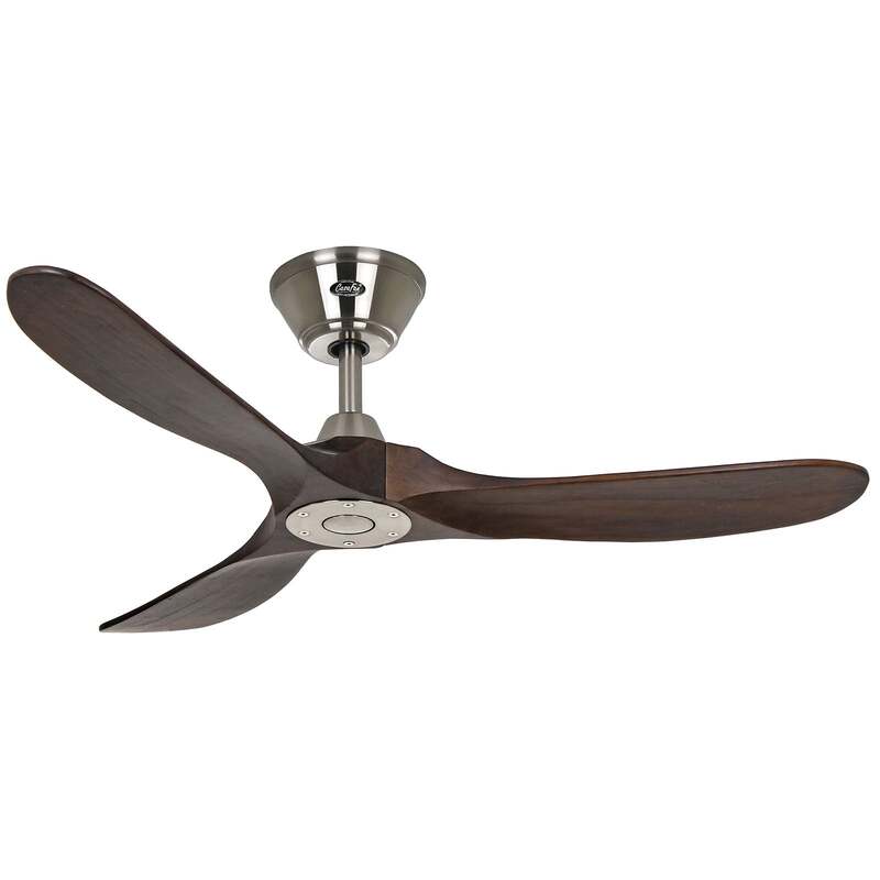 [gebraucht] B-ware Casafan Deckenventilator Eco Genuino Leise Fernbedienung Chrom/nussbaum 122 Cm