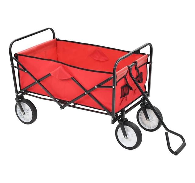 Klappbarer Handwagen Stahl Rot - Vidaxl