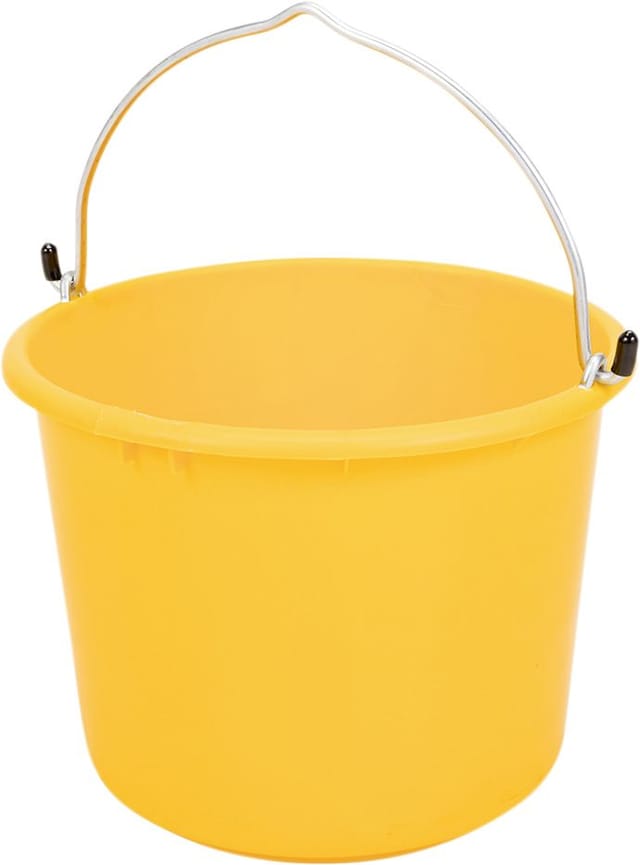 Triuso - Baueimer 20 l Kunststoff Gelb Hakenbügel L-Skala kranbar Mörteleimer Wassereimer