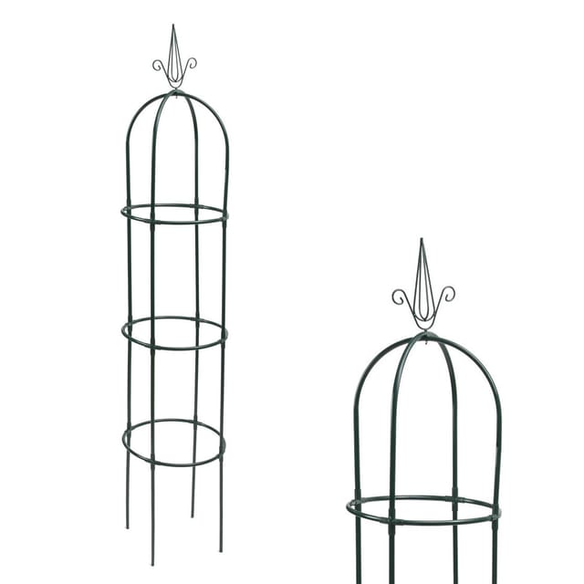 2x Set Metall Obelisk Rankhilfe 39x205 cm Rosensäule für Garten, Rankgitter