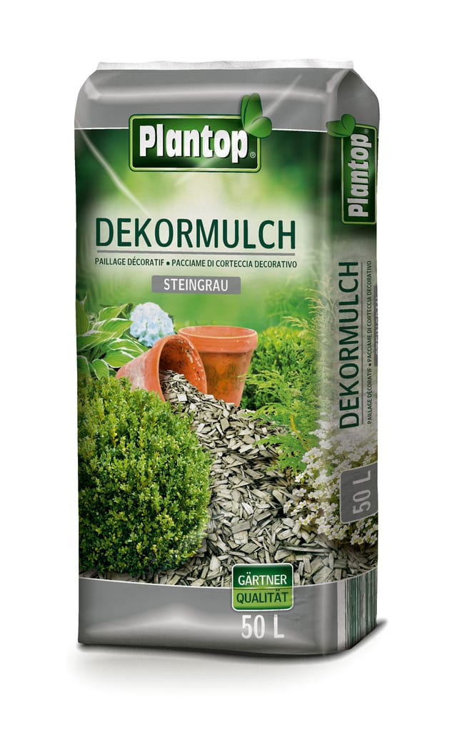 Plantop - Dekormulch steingrau, 50 Ltr