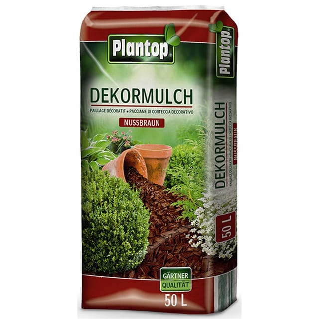 Plantop - Dekormulch nussbraun, 50 Ltr