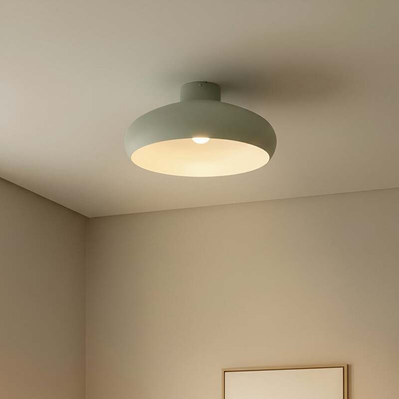 [neuwertig] B-ware Lindby Deckenleuchte Elover Deckenlampe Deckenlicht Lampe Hellgrün Ø 45 Cm Eisen