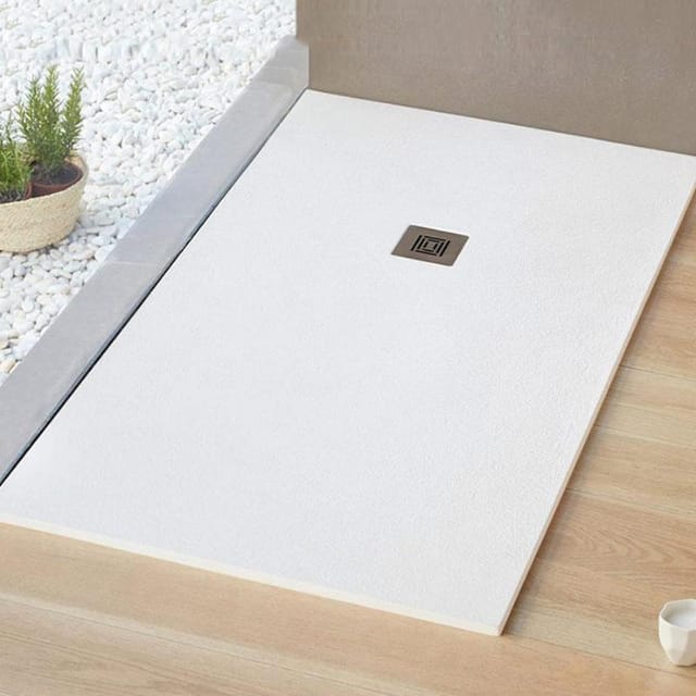 Duschwanne extra flach logic Schieferoptik weiss 70 x 140 cm