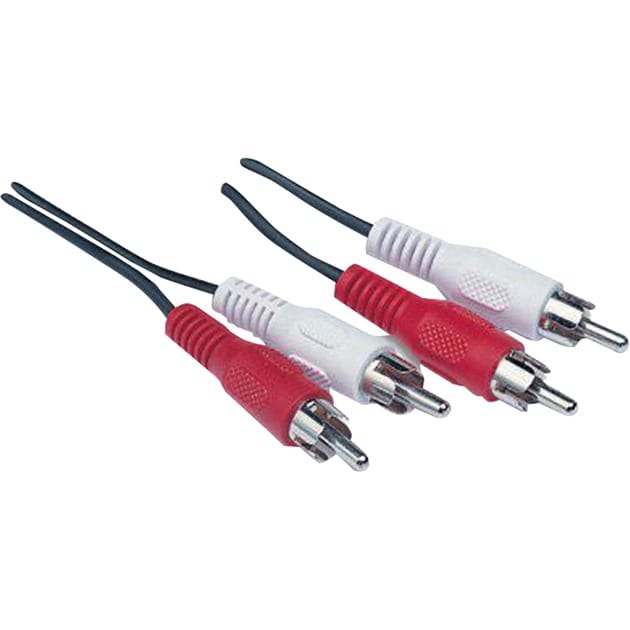 Stereo-Verbindungskabel 2x Cinch, 2x Cinch-Stecker (Audio links/rechts) 2x Cinch-Stecker (Audio links/rechts). Kabellänge 10 m