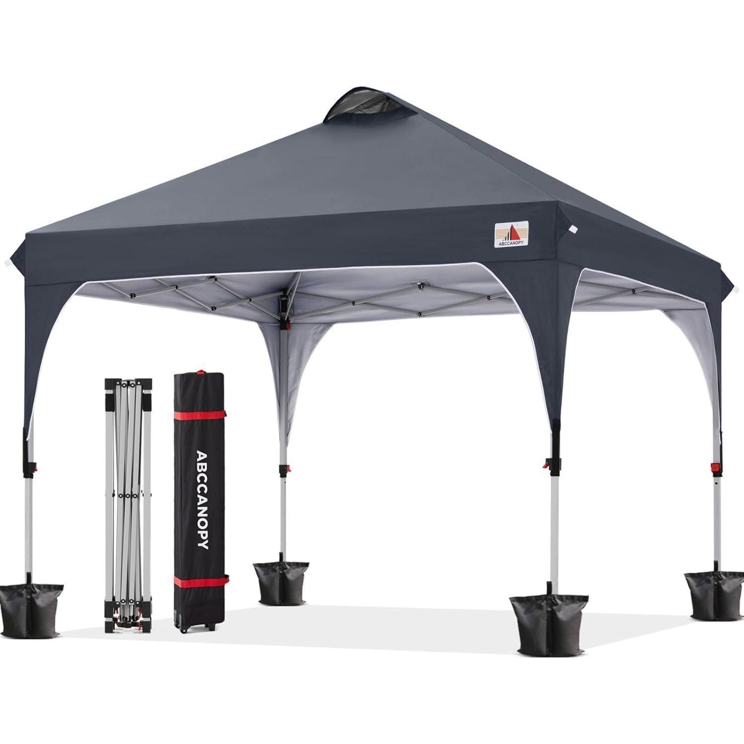 Pop-up Pavillon 3x3m Wasserdicht, Uv-schutz Upf50+, Inkl. Tasche & Gewichte, Dunkelgrau