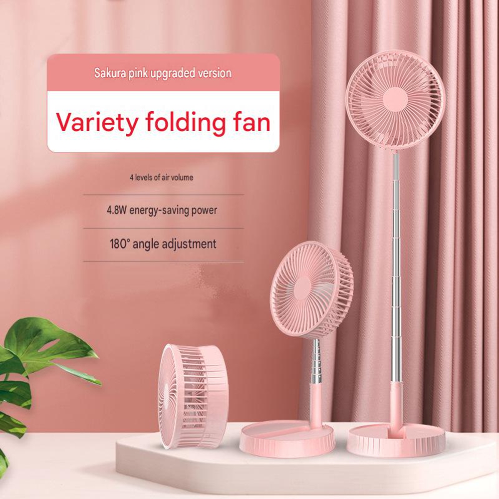 Tragbarer, Per Usb Aufladbarer, Faltbarer Und Teleskopierbarer Ventilator – Mini-tischventilator Mit 4 Geschwindigkeitsstufen, Höhenverstellbar Bis 1 M, Ideal Für Zuhause, Büro, Camping Und Outdoor-ak