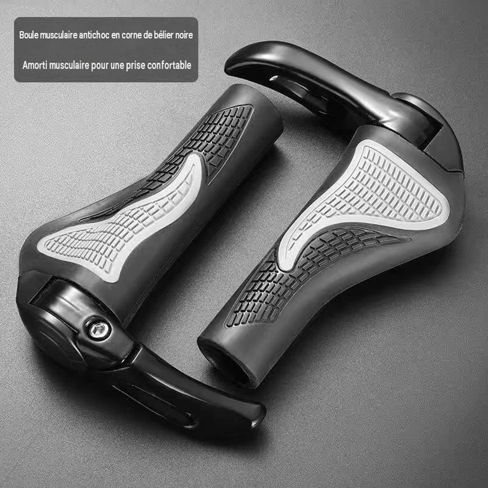 Ergonomische, Rutschfeste Silikon-fahrradgriffe Mit Lenkerendkappen, Komfortabel Und Langlebig, Schwarz, 1 Paar