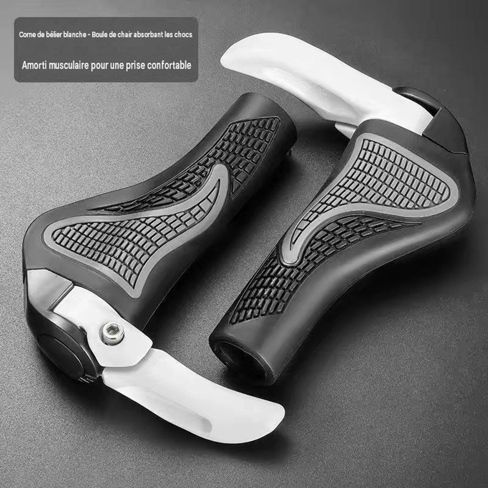 Rutschfeste Silikon-fahrradgriffe, Ergonomische Griffe Mit Lenkerendkappen Für Mountainbikes Und Offroad-bikes, Komfortabel, Weiß, 1 Paar