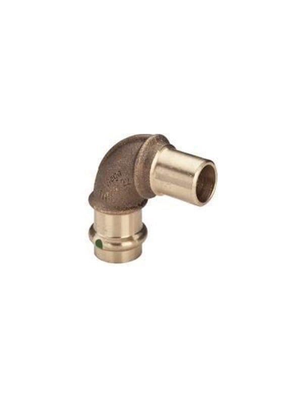 Bogen 90 Grad mit sc Sanpress 2216.1 in 22mm Rotguss - Viega