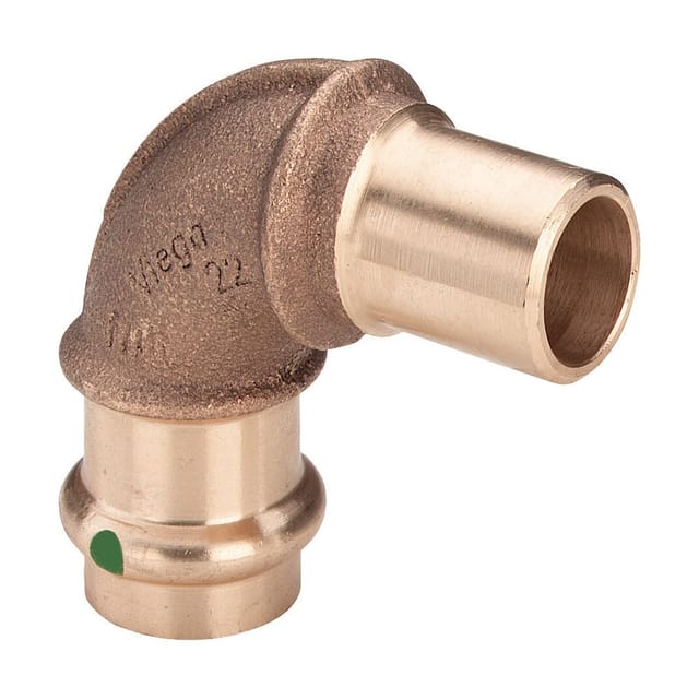 Bogen 90 Grad Sanpress 2216.1 in 18mm Rotguss - Viega