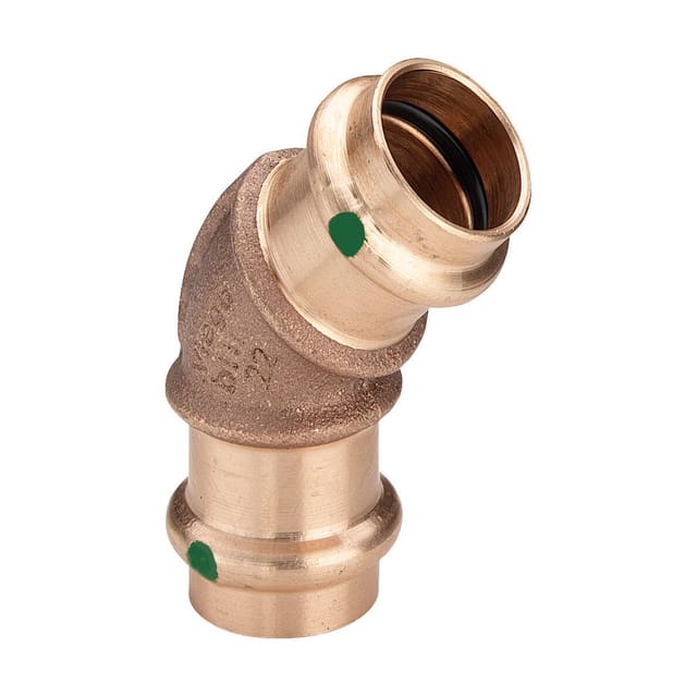 Bogen 45 Grad Sanpress 2226 in 28mm Rotguss - Viega