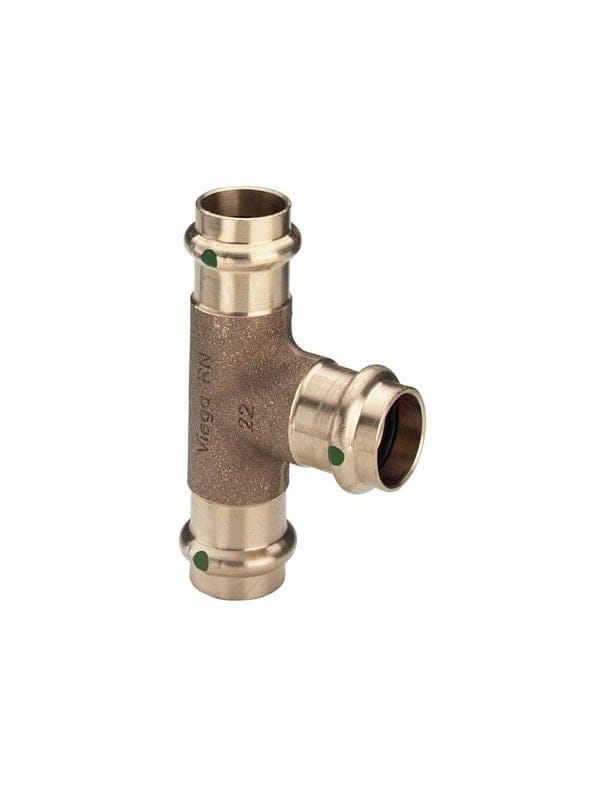 Viega - T-Stück mit sc Sanpress 2218 in 35mm Siliziumbronze
