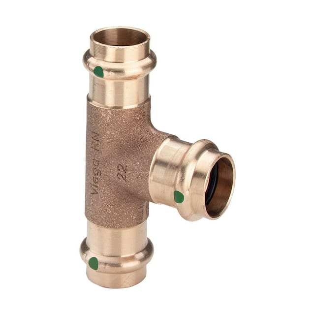 Viega T-Stück mit SC Sanpress 2218 in 22x15x22mm Siliziumbronze