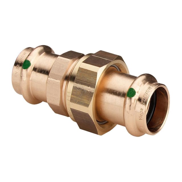 Viega Verschraubung mit SC Sanpress 2260 flachdichtend in 22mm Siliziumbronze