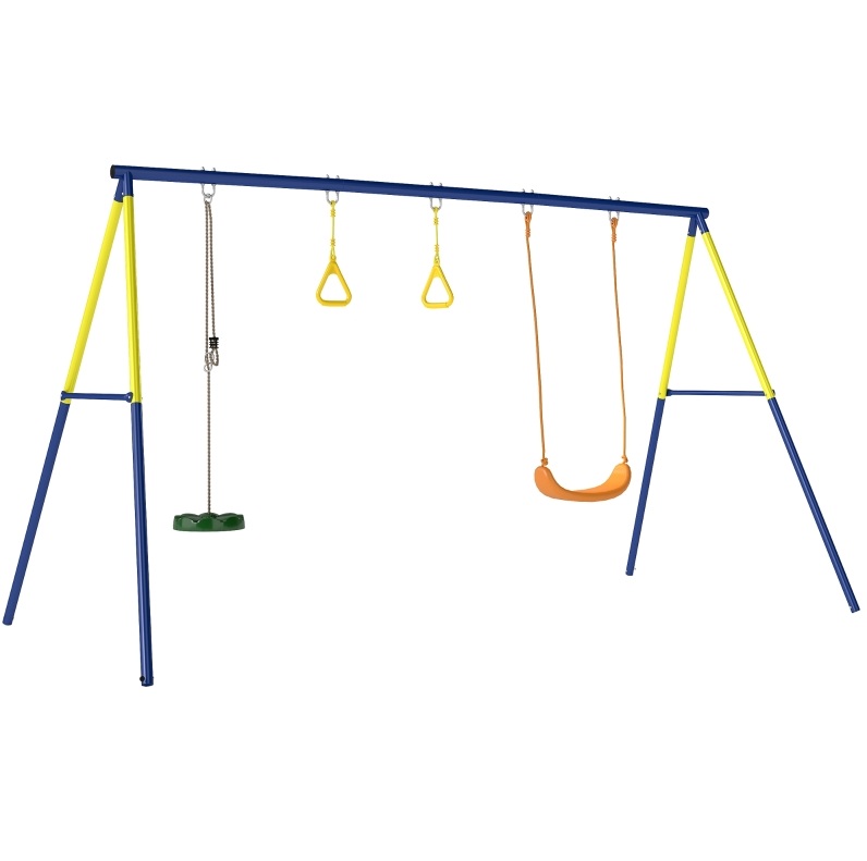 3-in-1 Kinderschaukelgerüst Aus Stahl, Bunt, 285 X 160 X 181 Cm, 150 Kg