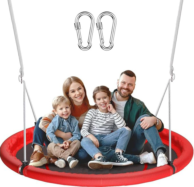 Runde Nestschaukel 110 Cm Rot Aus Stahl Und Polypropylen Modenuit