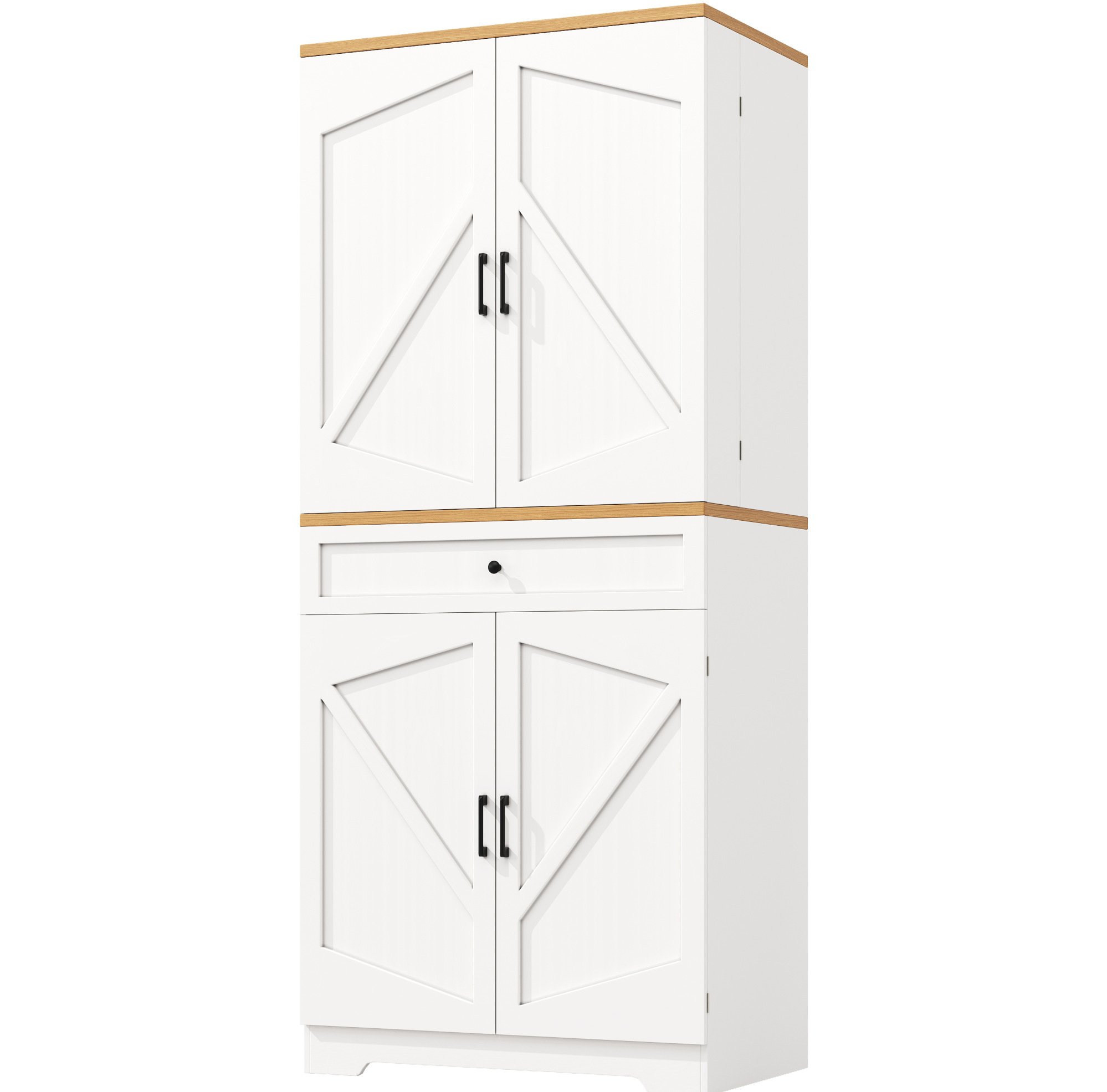 Hoher Küchenschrank Weiß 80x40x180 Cm Aus Mdf Und Spanplatte Modenuit