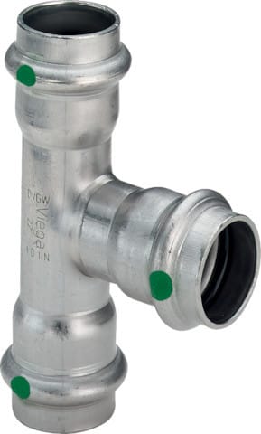 Viega - Sanpress Inox T-Stück 435967 28x18x28mm, Stahl nichtrostend, SC-Contur