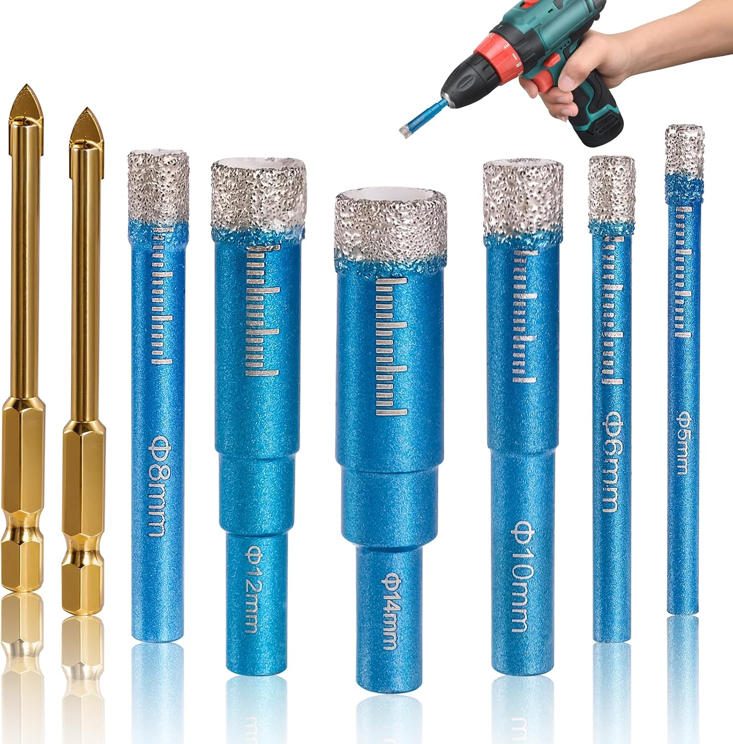8-teiliges Diamant-keramikfliesenbohrer-set, Geeignet Für Porzellan, Keramik Und Granit.