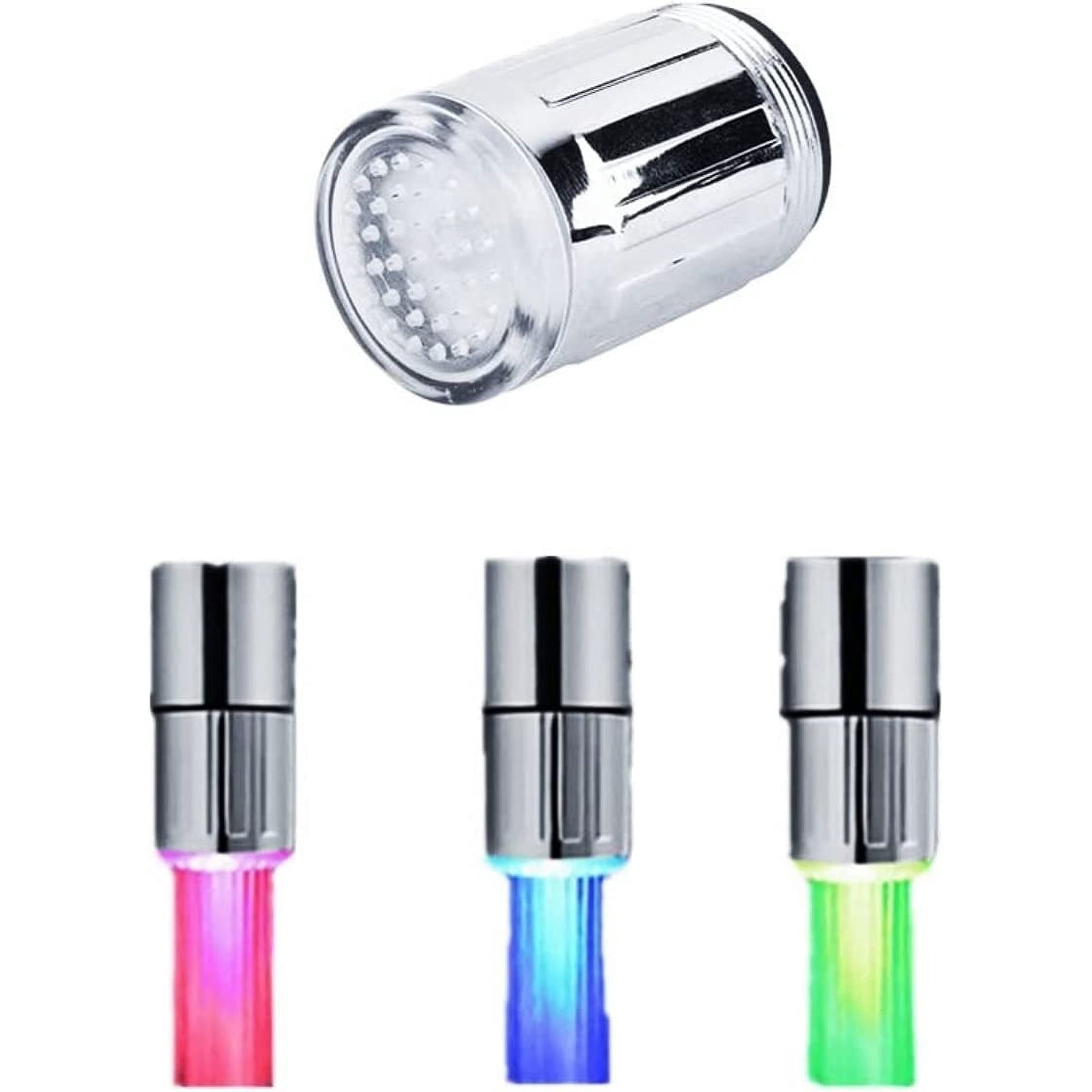 3-farbiger Led-wasserhahn Mit Temperaturverlauf, Der Die Farbe Des Wasserstrahls Ändert, Geeignet Für Küche Und Bad.