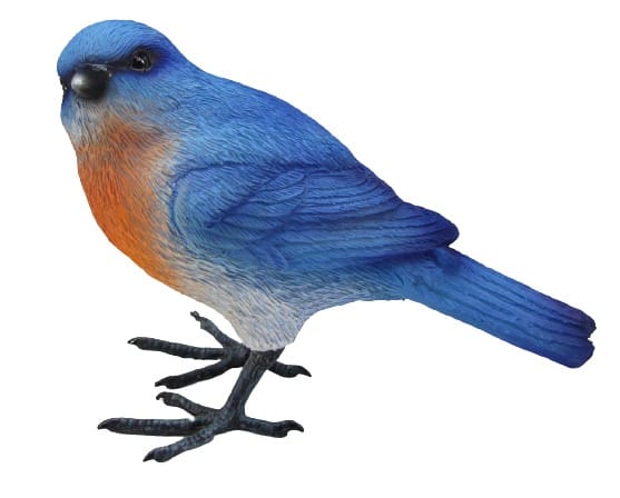 Dekofigur Vogel 9,5 x 12 cm blau orange Skulptur