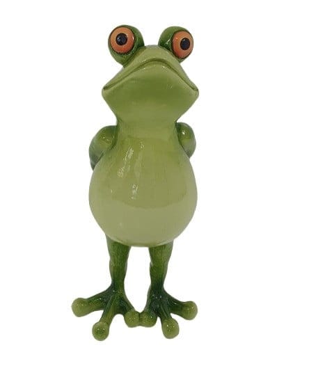 Dekofigur Frosch stehend 25 x 12,5 cm grün Skulptur
