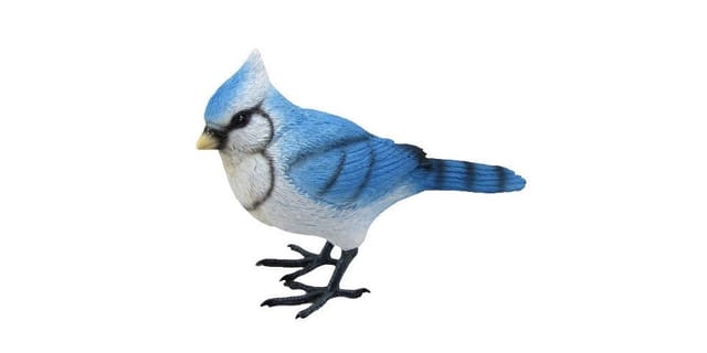 Dekofigur Vogel 10,5 x 13 cm blau weiß Skulptur