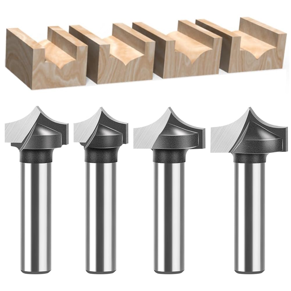 Vierteiliger Satz Schlitzfräser - 8 Mm Schaftdurchmesser, Runder Schaftfräser, Geeignet Für Die Holzbearbeitung.