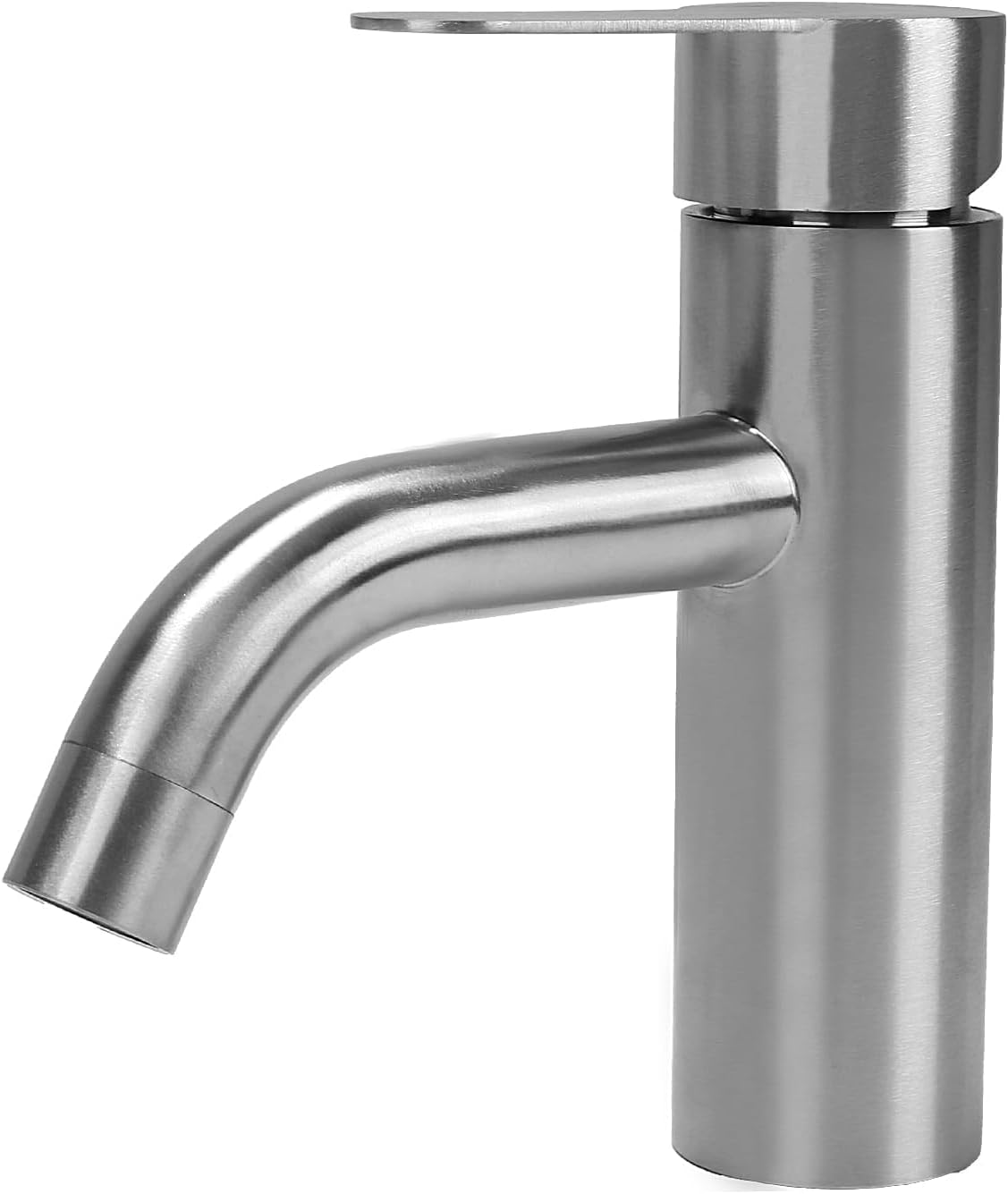 Silberne Badezimmerarmatur – Waschbeckenarmatur – Waschtisch-mischbatterie – Edelstahl-waschtisch-mischbatterie – Warm- Und Kaltwasserregelung – Mit Gebogenem Auslauf