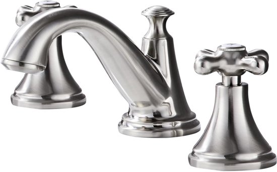 Doppelgriff-waschtischarmatur – Galvanisiert – Zweiteilige Warm- Und Kaltwasserarmatur – Silber
