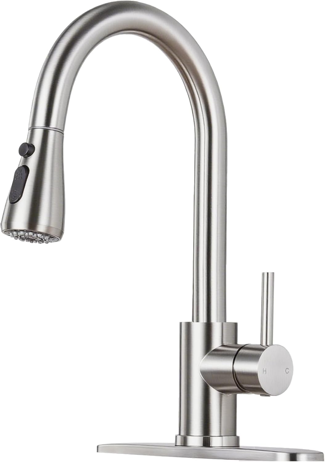 Küchenarmatur Mit Ausziehbarem Brausekopf, Gebürstetes Nickel, Einhebelmischer, Hochgezogener Edelstahl-spültischarmatur, Arbeitsplatte, Für Wohnmobil, Waschküche, Landhausküche, Bar