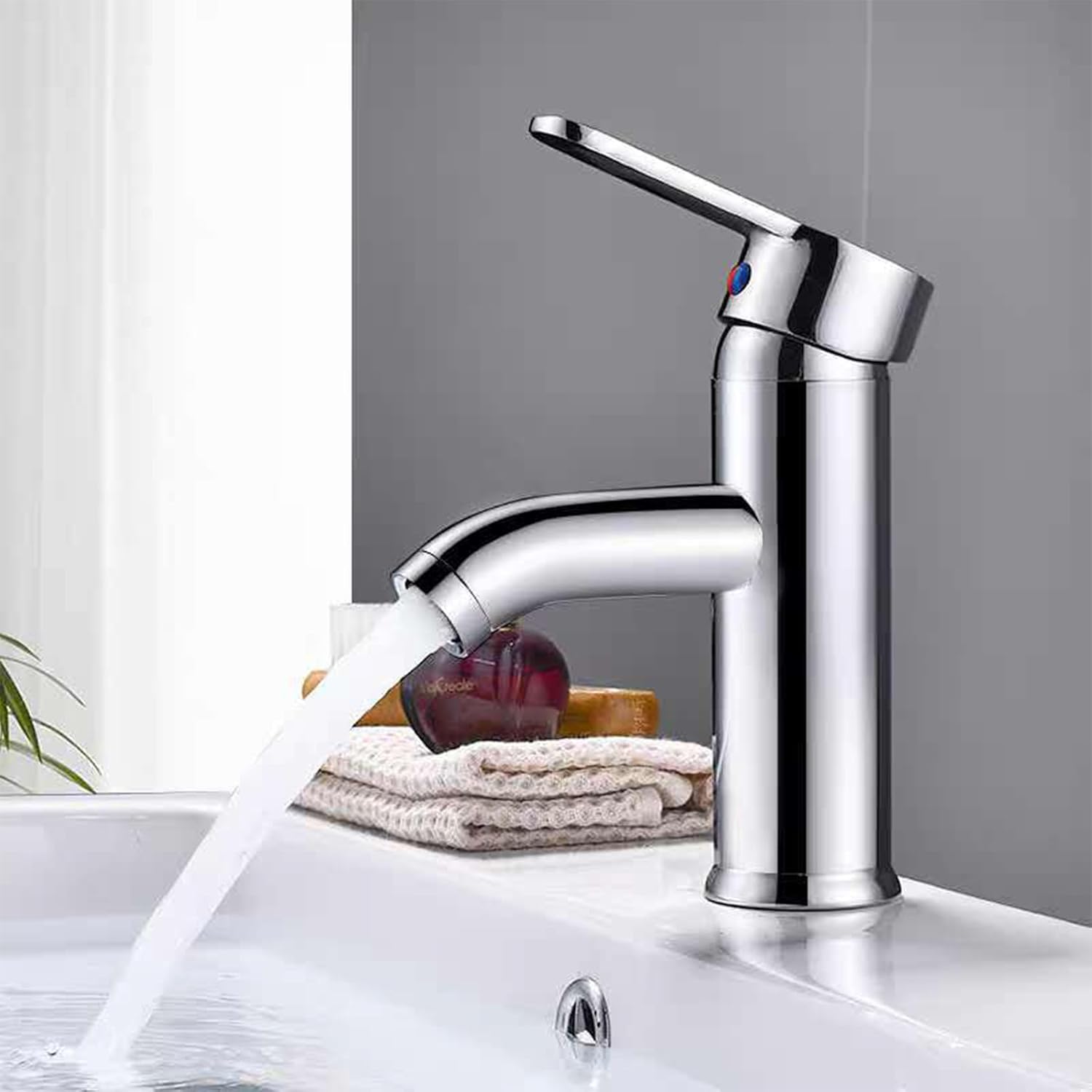 Edelstahl-waschtischarmatur – Eckarmatur Mit Auslauf – Warm- Und Kaltwasserarmatur – Einhebelmischer – Für Bad Und Wc – Silber