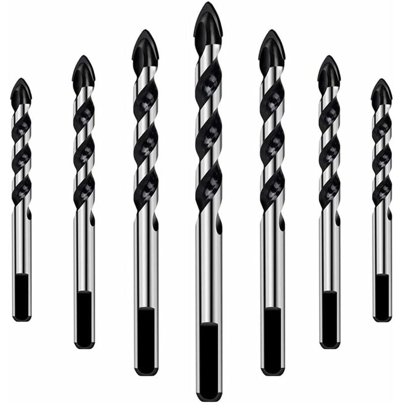 Set Mit 7 Bohrern, Geeignet Für Fliesen, Glas, Beton, Stein, Ziegel, Keramik Und Spiegel (3 Mm, 4 Mm, 5 Mm, 6 Mm, 8 Mm, 10 Mm, 12 Mm).