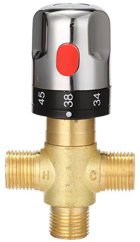 Dreiwege-thermostat-mischventil Aus Massivem Messing, G1/2, Zur Temperaturregelung