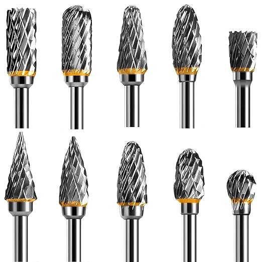 Rotationsfräser-set, Doppelseitiges Rotationswerkzeug Aus Wolframkarbid, 10 Bolzen 1/8 Zoll