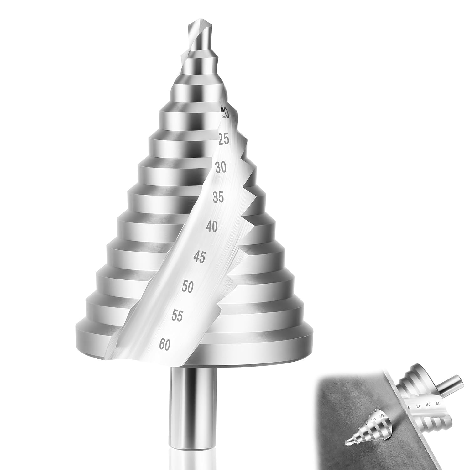 Stufenbohrer Ø 6-60 Mm, Metallstufenbohrer, Geeignet Für Holz Und Dünne Metallbleche.