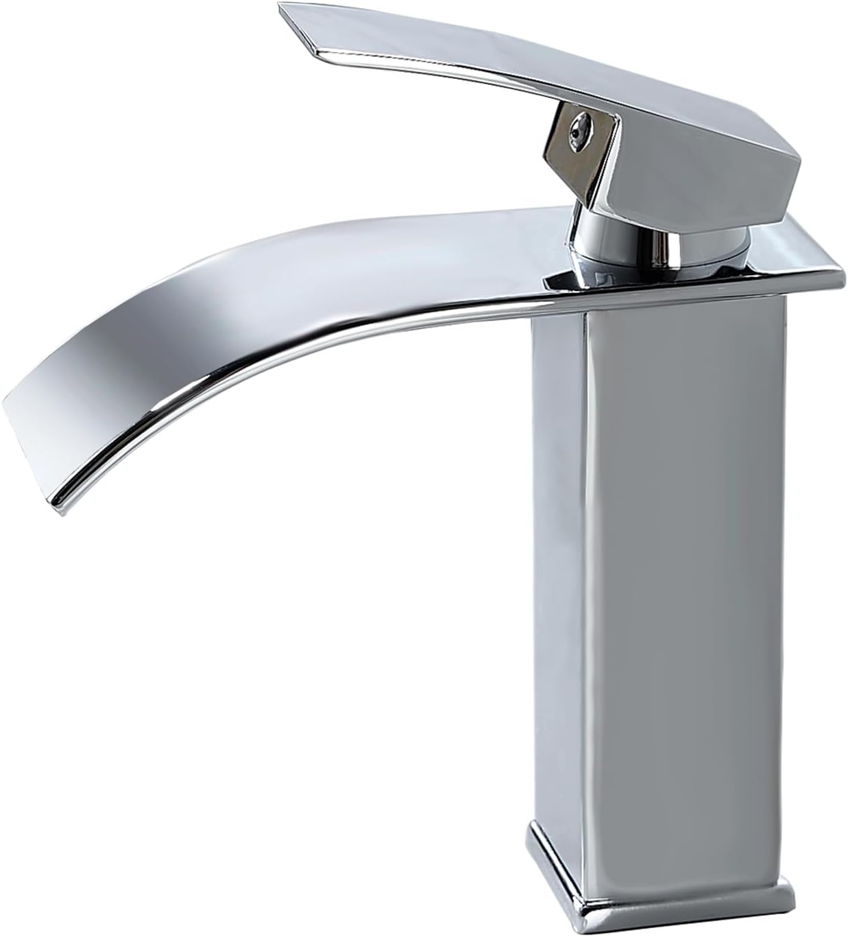 Wasserfall-waschtischarmatur Moderner Einhebel-waschtischmischer Chrom