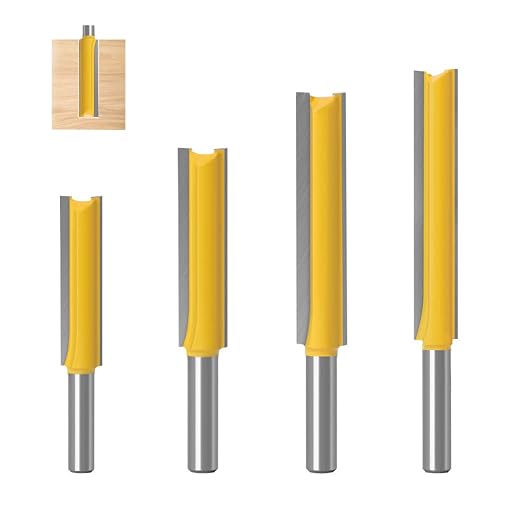 4-teiliges Set Verlängerter Schaftfräser Mit 8 Mm Schaft / Hartmetall-holzbearbeitungsfräser (40 Mm, 50 Mm, 63 Mm, 76 Mm)