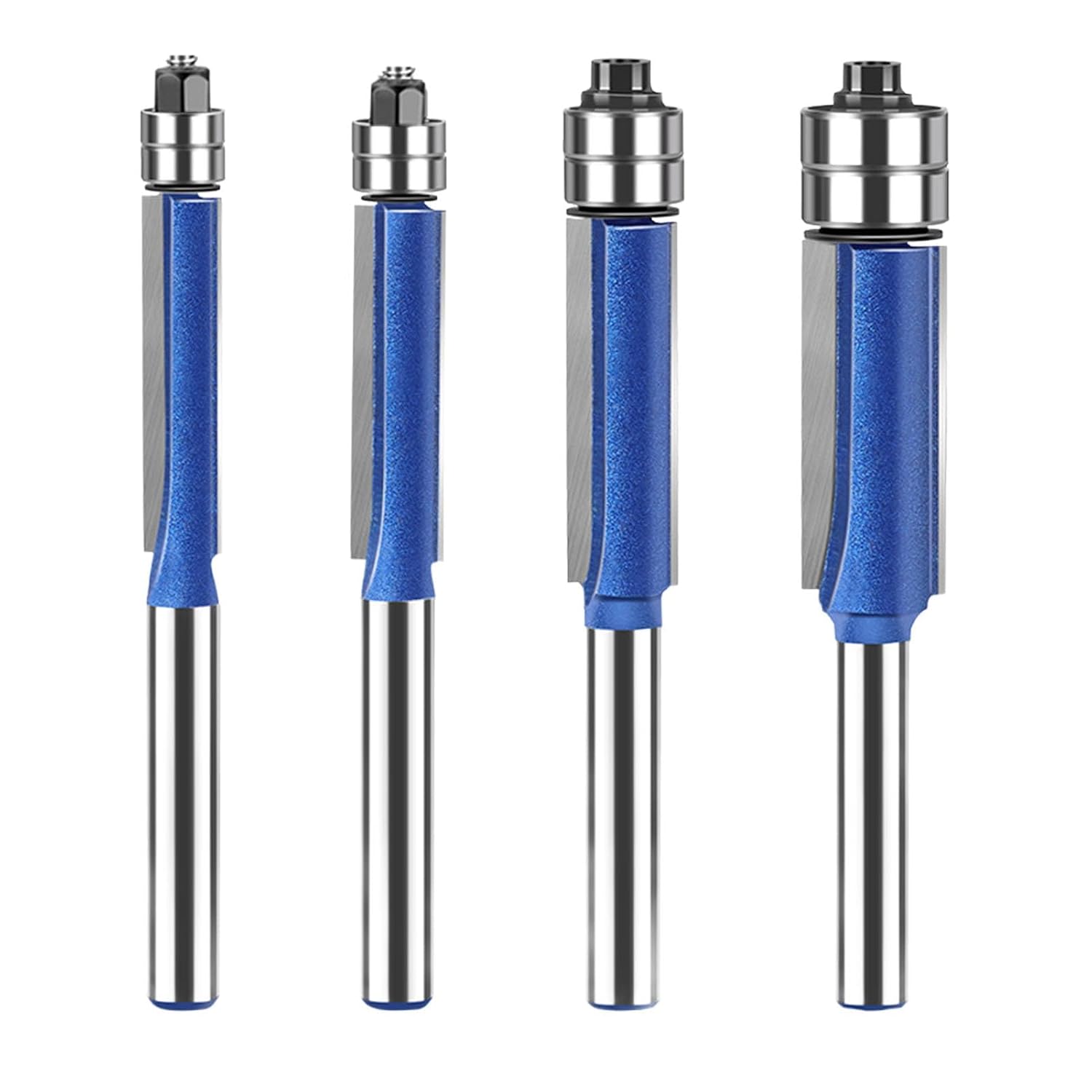 4-teiliger Bündiger Schaftfräser-satz, 6 Mm Schaftdurchmesser, Doppellager, Gerader Schaftfräser, Professionelle Holzbearbeitungswerkzeuge.