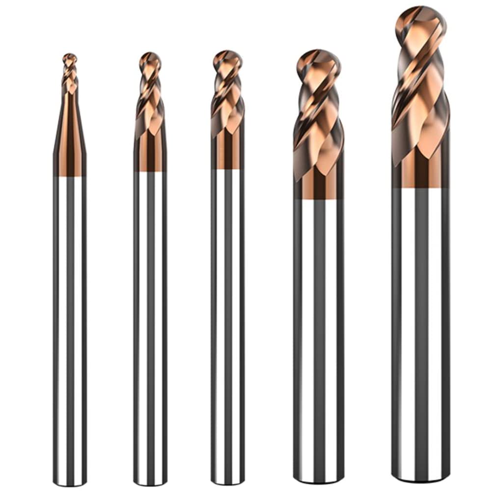 5-teiliger Satz Hartmetall-kugelfräser – 5 Radiusgrößen: 1/1,5/2/3/4 Mm