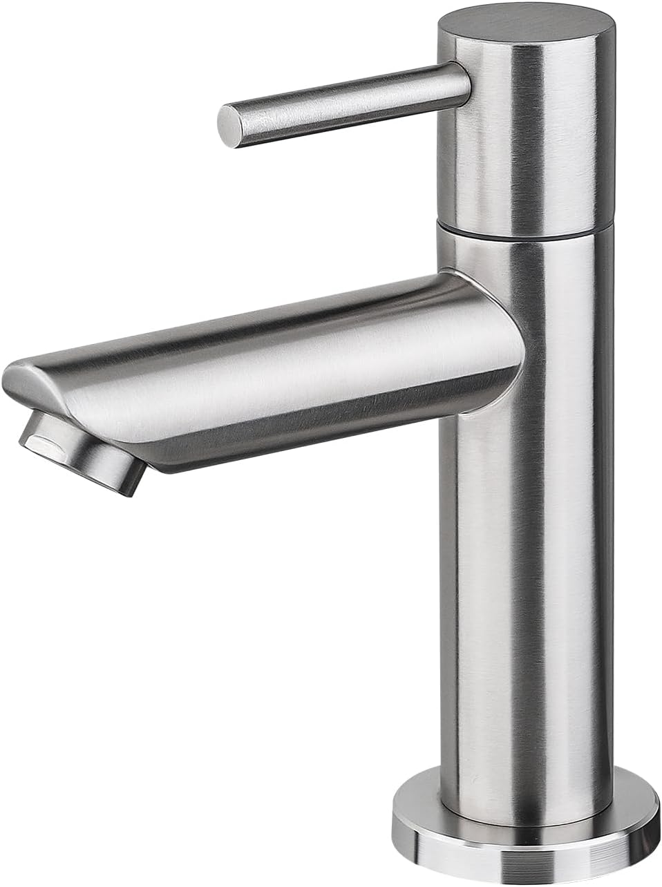 Kaltwasser-waschtischarmatur, Einhebelmischer, Geeignet Für Außenwaschbecken Und Gästebäder, Aus Edelstahl, Grau.