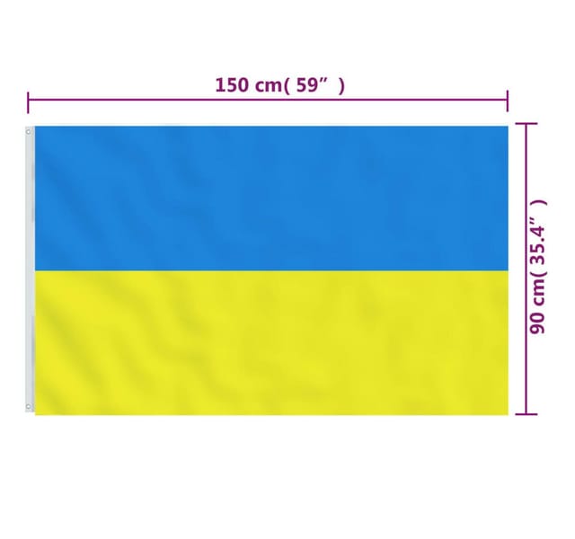 Flagge der Ukraine mit Messingösen 90x150 cm Vidaxl
