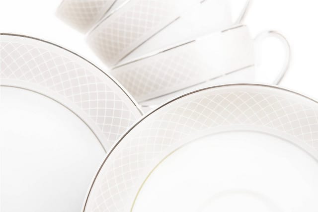 New hollis platin Teeservice für 6 Personen (15-teilig) Porzellan, Platin - Konsimo