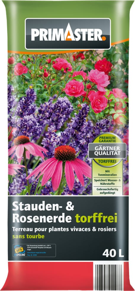 Stauden- & Rosenerde torffrei 40 l - Primaster