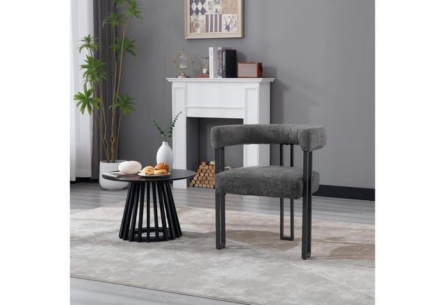 WOLTU 6er Esszimmerstühle Küchenstuhl Polsterstuhl mit Armlehnen, Sessel bequem modern, Sitzfläche aus Chenille, für Wohnzimmer, Esszimmer,
